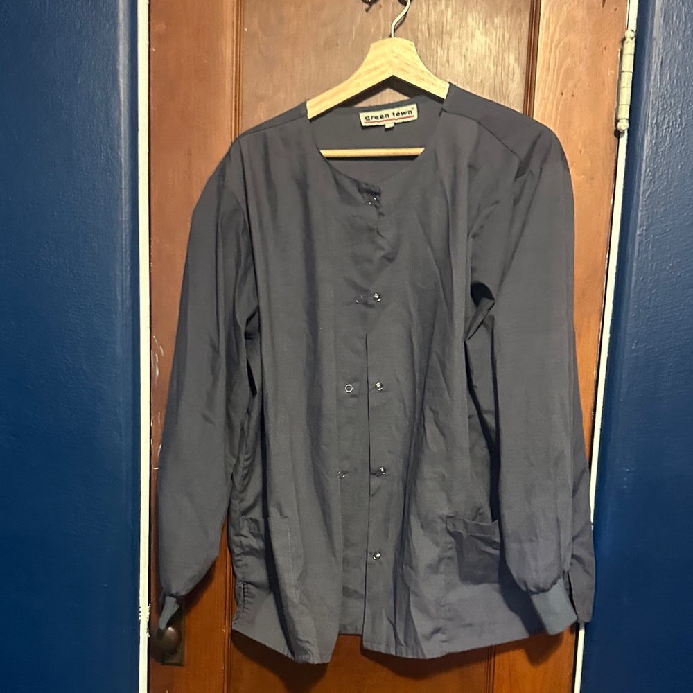 Dark Gray Women's Button-Up scrub jacket
